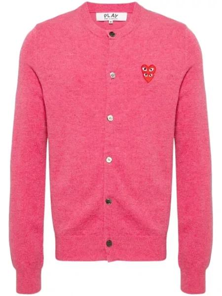 Kardiganas Comme Des Garçons su širdelėmis rožinė