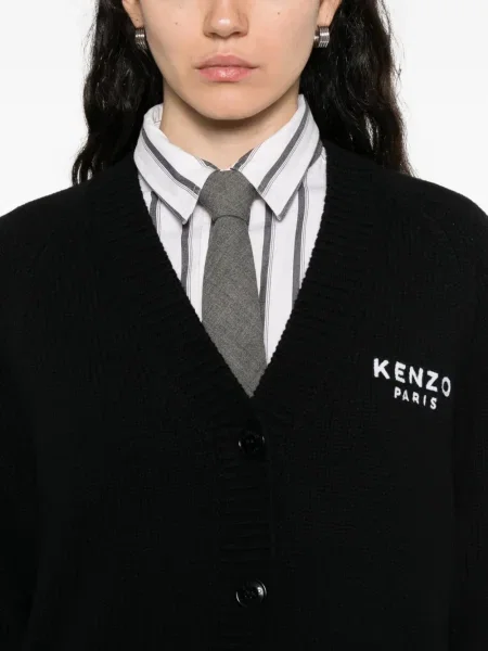 Cardigan Kenzo cu broderie cu model floral negru