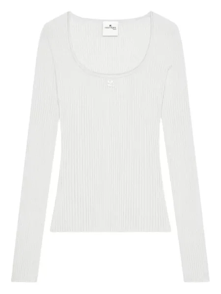 Tricou Courreges tricotate alb