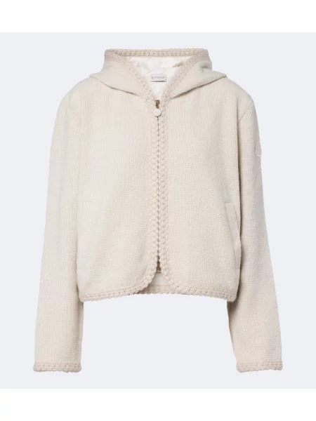 Cardigan Moncler tricotate cu glugă bej