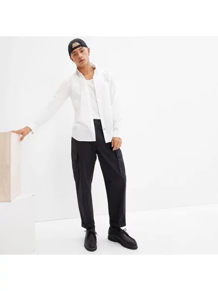 Košile GAP Slim Stretch Poplin Shirt White 2 XL bílá