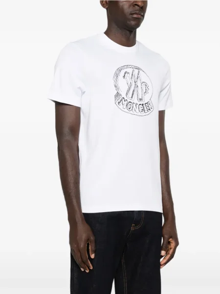 Majica Moncler s autogramom bijela