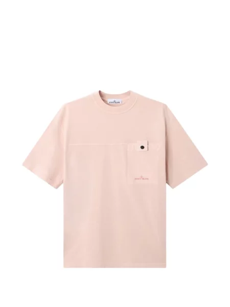 Tricou Stone Island din jerseu cu strasuri roz