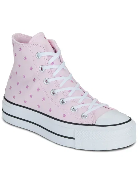 Pantofi Converse cu broderie cu platformă roz