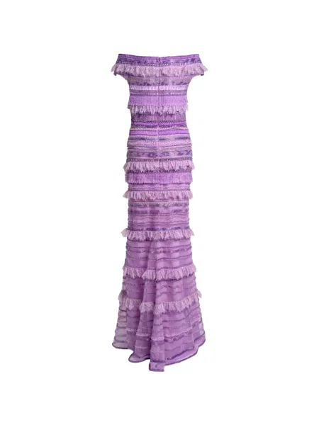 Rochie Elie Saab cu broderie din dantelă violet