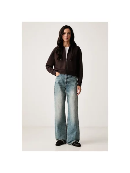 Bluza z kapturem Armani Exchange z kapturem brązowa