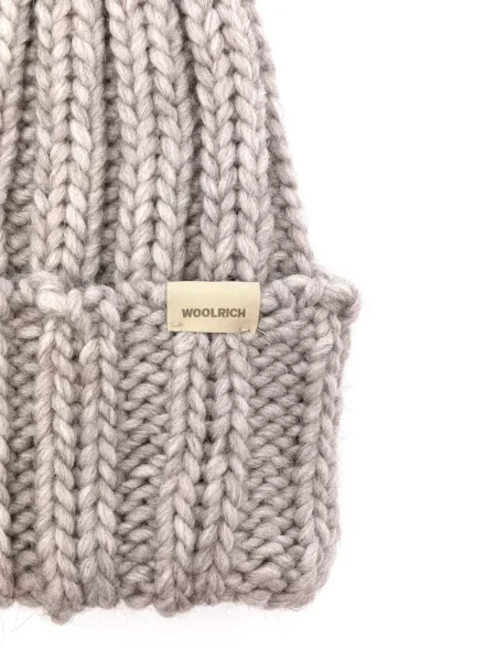 Megztas kepurė Woolrich chunky pilka