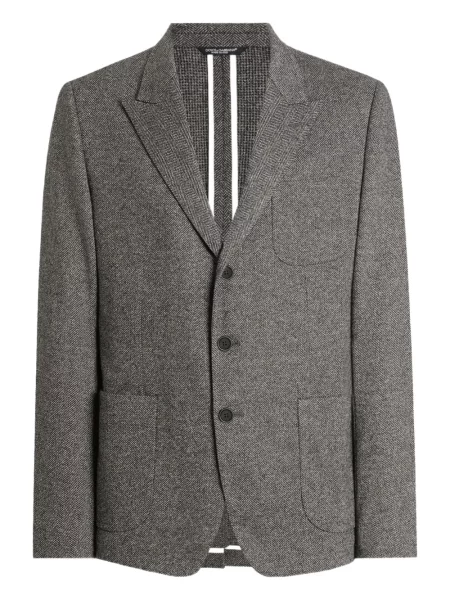 Sacou Dolce & Gabbana cu model herringbone gri