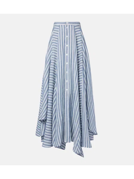 Fusta maxi Ralph Lauren Collection de in cu dungi albastru