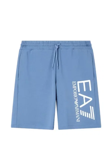 Pantaloni scurți Ea7 Emporio Armani cu imagine cu cordon albastru