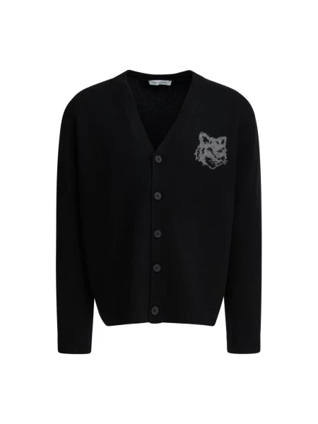 Kardigan Maison Kitsune wełniany czarny