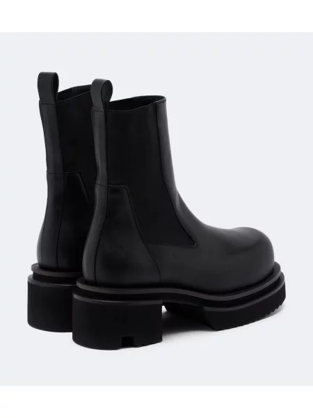 Botine chelsea Rick Owens din piele cu platformă negru