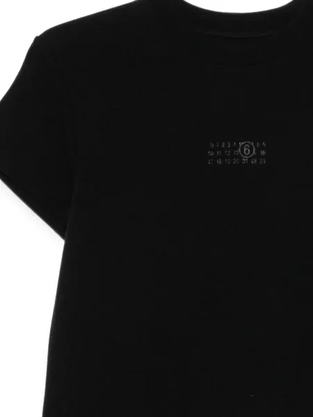 Μπλούζα Mm6 Maison Margiela με σχέδιο με στρογγυλή λαιμόκοψη μαύρο