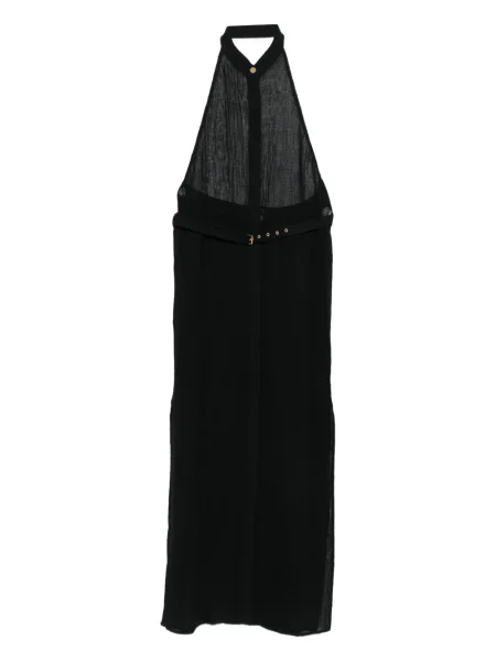 Rochie midi Le Kasha până la genunchi cu gât halter de costum negru