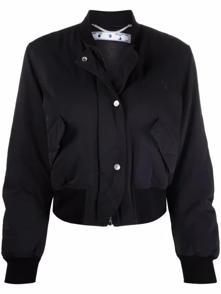 Geacă bomber Off-white cu broderie alb