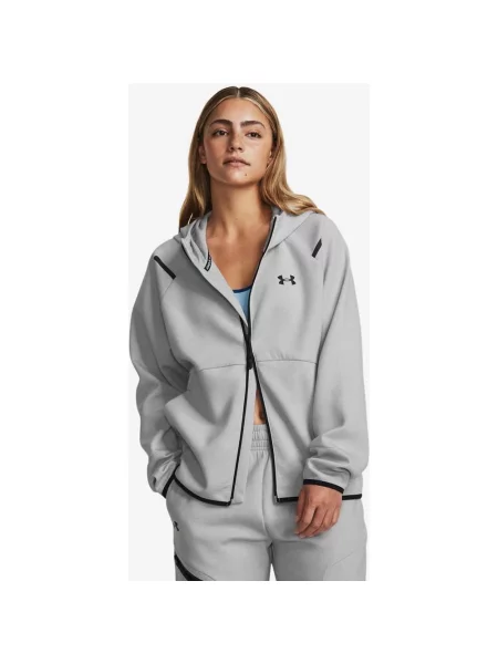 Bluza z kapturem Under Armour Unstoppable Fleece Full Zip jasna XS szara