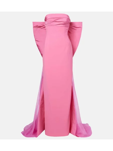 Sukienka Carolina Herrera z kokardką bez ramiączek różowa