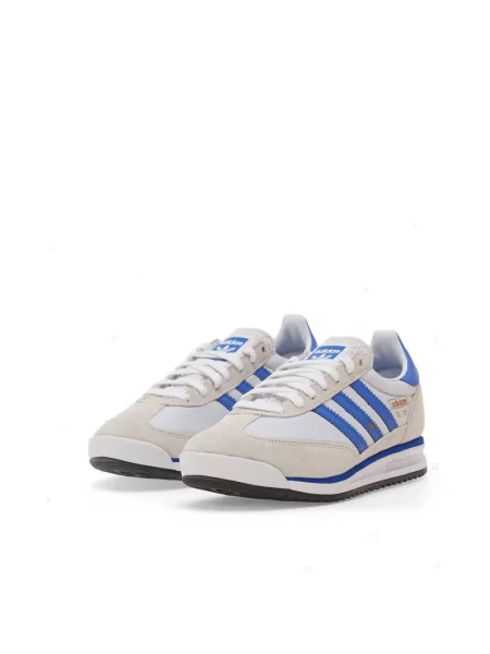 Długie legginsy Adidas z nadrukiem w paski niebieskie