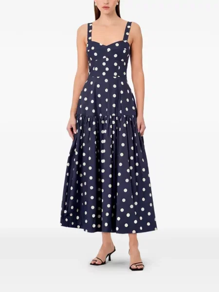 Rochie midi Nicholas cu buline albastru