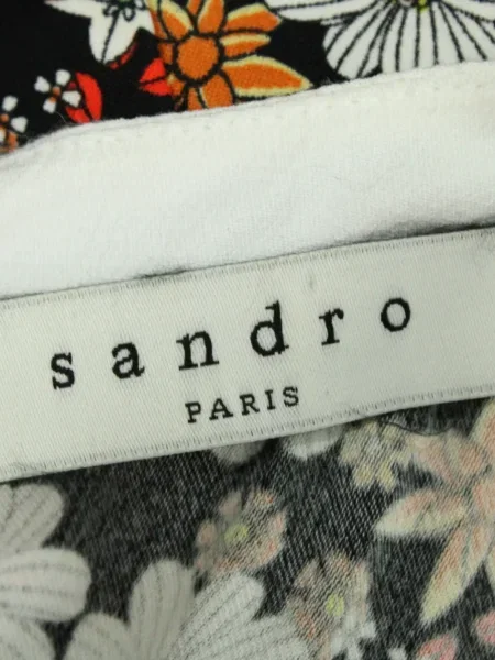 Gėlėta raštuota kostiumas mini suknelė Sandro juoda