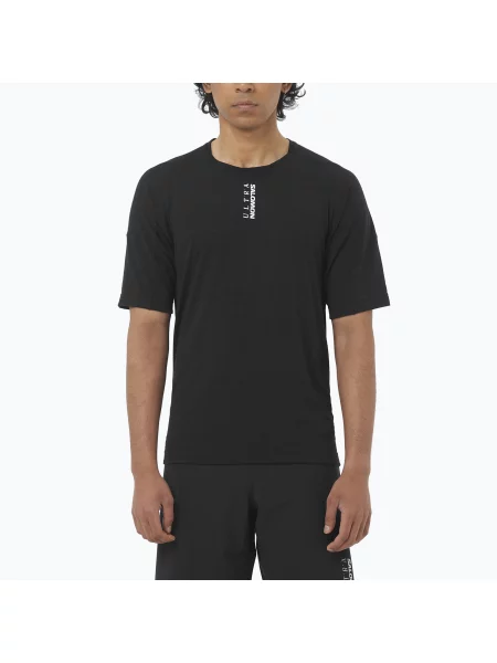Мъжка тениска за бягане Salomon Ultra Tee deep black черно
