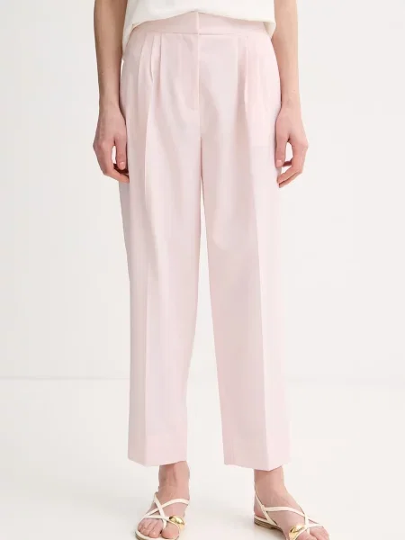 Twinset pantaloni pentru femei cu amestec de lână roz
