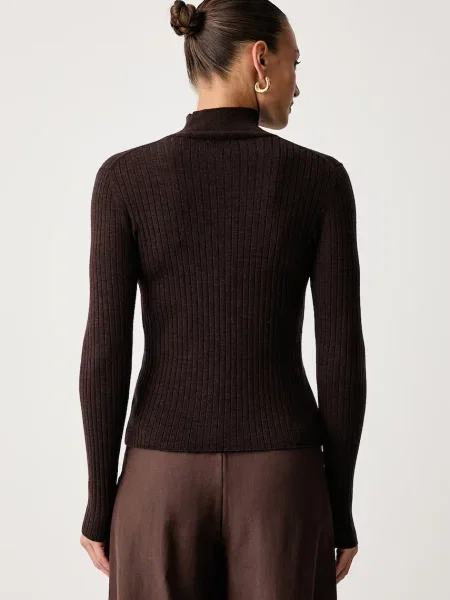 Calvin Klein półgolf wełniany brązowy