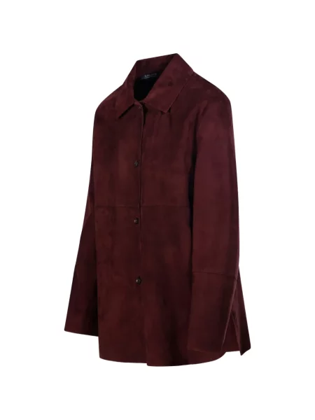 Palton 's Max Mara din piele de căprioară roșu