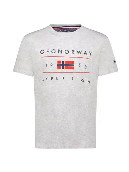 T-Shirt Geographical Norway JEZOLO DB BGREY mieszana szarość szara