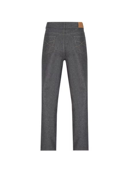 Pantaloni Brunello Cucinelli cu broderie gri
