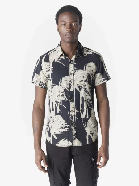 KOROSHI Cămașă gri deschis negru