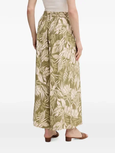 Pantaloni Gaudi cu model floral verde