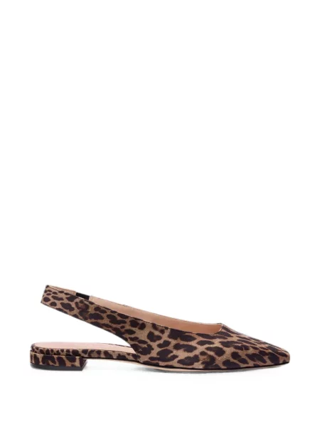 Pantofi cu toc Stuart Weitzman cu imagine cu model leopard slingback maro