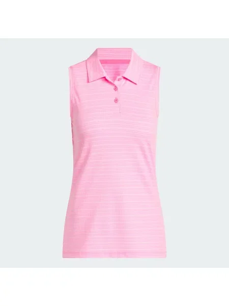 Koszulka POLO BEZ RĘKAWÓW JACQUARD różowa