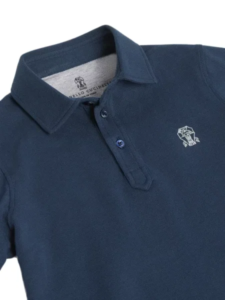 Koszulka polo dziecięca Brunello Cucinelli niebieska