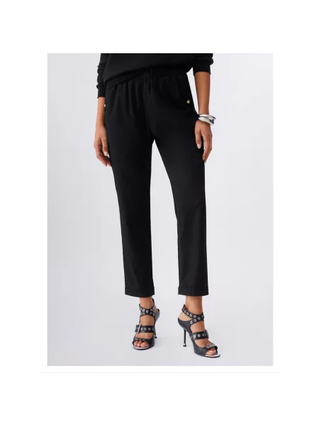 Liu Jo Spodnie Kobieta XS Spodnie slim-fit z podwiniętymi nogawkami czarny