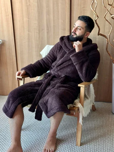 Халат Cosy на запах коричневый