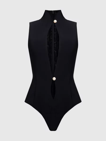 Боді з намистинами Thierry Mugler чорне