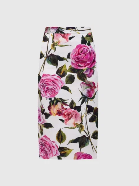 Спідниця-олівець в квітковий принт Dolce&gabbana біла