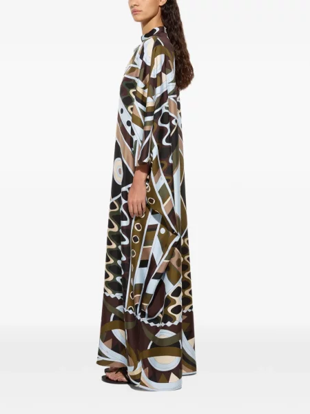 Rochie Pucci de mătase cu imagine maro