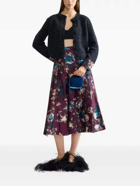 Fustă midi Erdem cu model floral cu imagine în linie A violet