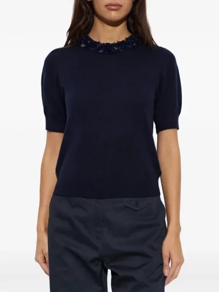 Tricou Ulla Johnson cu paiete albastru