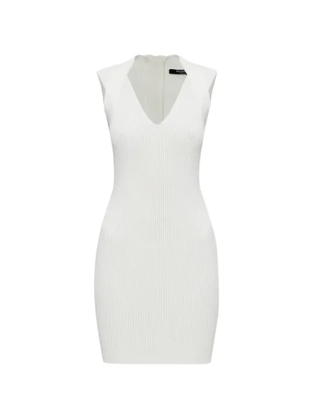 Rochie fără mâneci Balmain fără mâneci cu decolteu în V de costum alb
