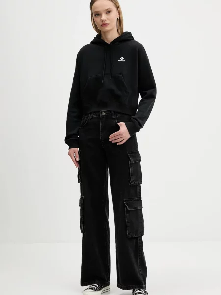 Converse bluza z kapturem gładka czarny