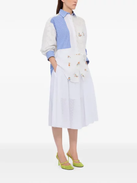 Fustă midi Msgm până la genunchi alb