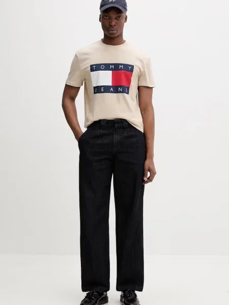 Tommy Jeans tričko béžové
