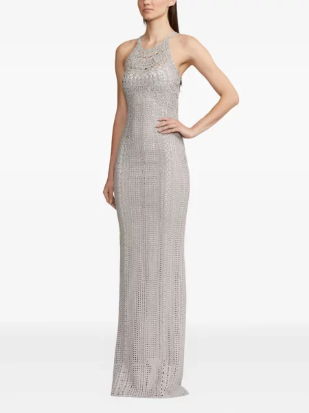 Rochie maxi Ralph Lauren Collection de costum argintiu