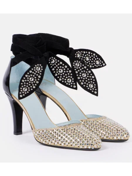 Semišové lodičky Valentino Garavani černé