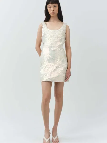 Rochie mini Simkhai cu paiete alb