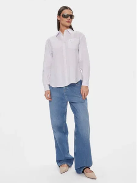 Tommy Jeans Košile Boxy Fit fialová